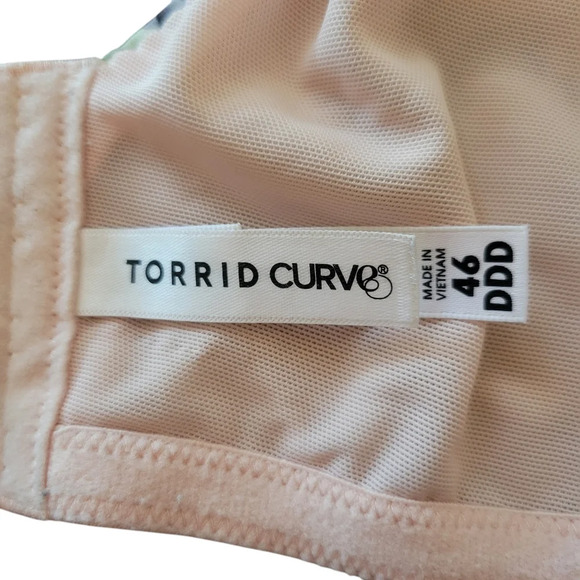 Torrid Curve Underwire Molded Cup Floral Print Bra, Women Size 46DDD - Picture 4 of 6